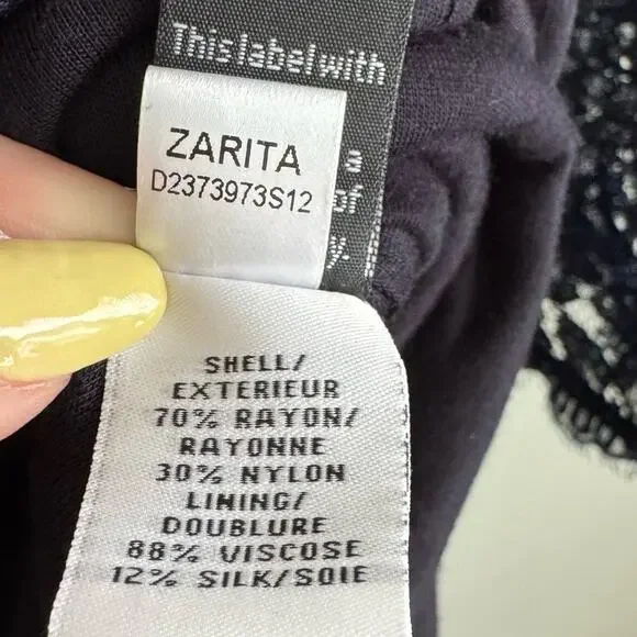 Diane Von Furstenberg Zarita Lace Dress in Navy Blue Size 14 - Picture 7 of 13